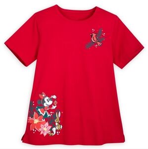 🌟7/25$Nwt DISNEYS Minnie Mouse Christmas  Lounge Tee